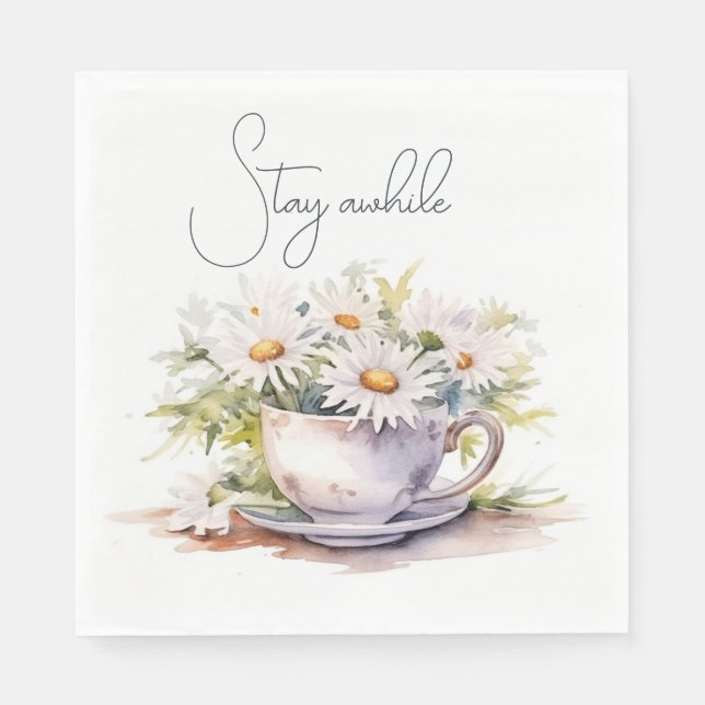 Serviette En Papier Aquarelle En Coupe De Café Avec Texte (Devant)
