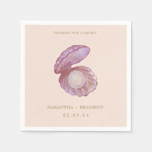 Serviette En Papier Aquarelle été Ocean Seashell perle