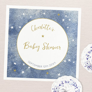 Serviette En Papier Aquarelle étoile céleste baby shower personnalisée
