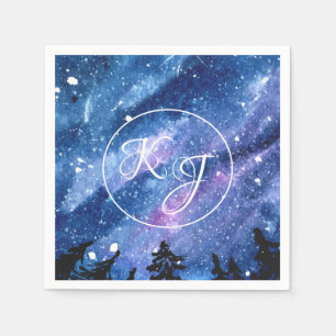 Serviette En Papier Aquarelle étoile ciel