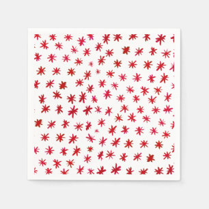 Serviette En Papier Aquarelle étoilée - rouge