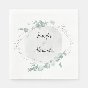 Serviette En Papier Aquarelle Eucalyptus