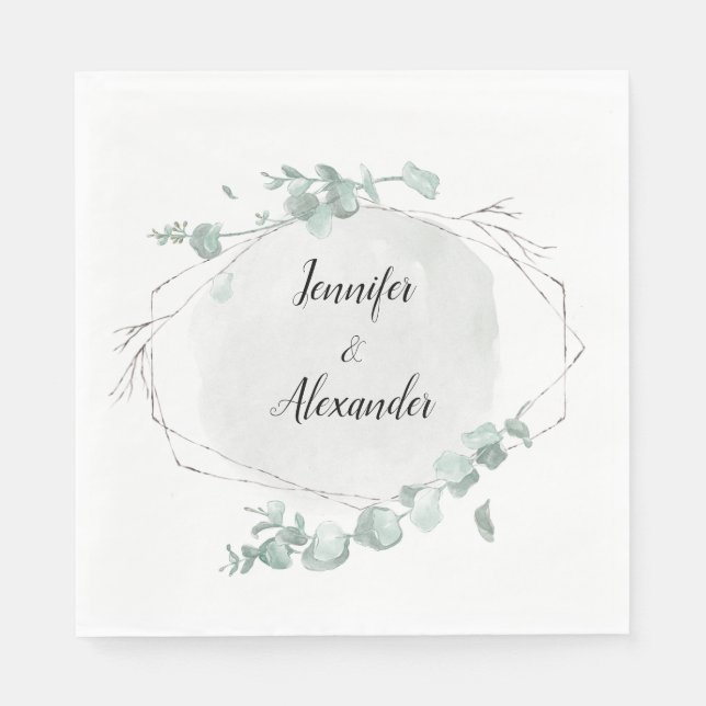 Serviette En Papier Aquarelle Eucalyptus (Devant)