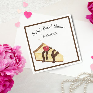 Serviette En Papier Aquarelle Fête des mariées au gâteau au fromage