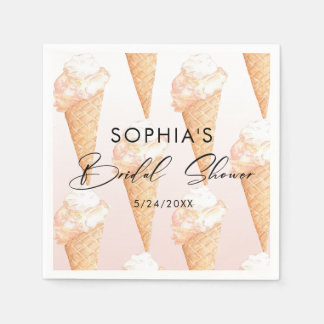 Serviette En Papier Aquarelle Fête des mariées de glace rose