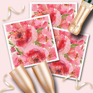 Serviette En Papier Aquarelle Fête des mariées florale serviettes