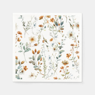 Serviette En Papier Aquarelle fleur sauvage style Boho