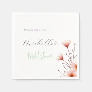 Serviette En Papier Aquarelle Fleurs Fête des mariées mignonne