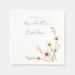 Serviette En Papier Aquarelle Fleurs Fête des mariées mignonne