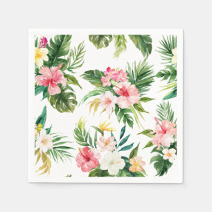 Serviette En Papier Aquarelle Fleurs tropicales été