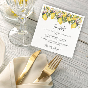 Serviette En Papier Aquarelle Floral Lemons Wedding showers Faits amus