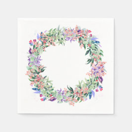Serviette En Papier Aquarelle Floral Wreath Papier serviettes
