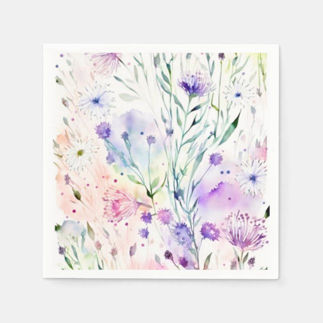 Serviette En Papier Aquarelle florale (Devant)