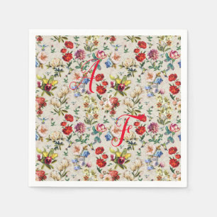 Serviette En Papier Aquarelle florale de l'époque victorienne