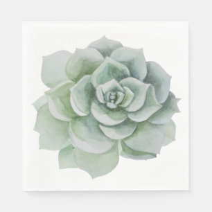 Serviette En Papier Aquarelle florale Mint Vert Cactus Succulent