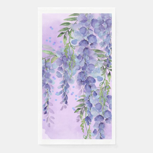 Serviette En Papier Aquarelle florale pourpre (Devant)