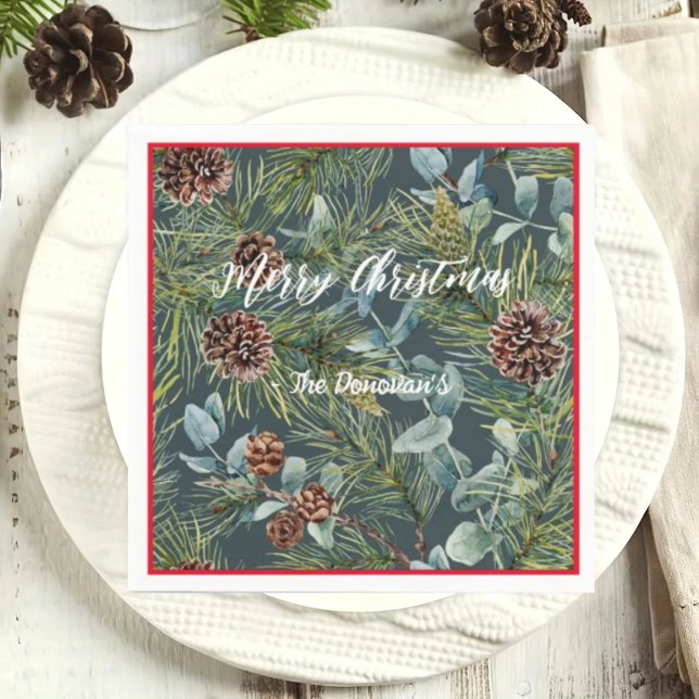 Serviette En Papier Aquarelle Forêt de bois Vacances Naples (Créateur téléchargé)