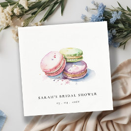 Serviette En Papier Aquarelle Français Macarons boulangerie Fête des m