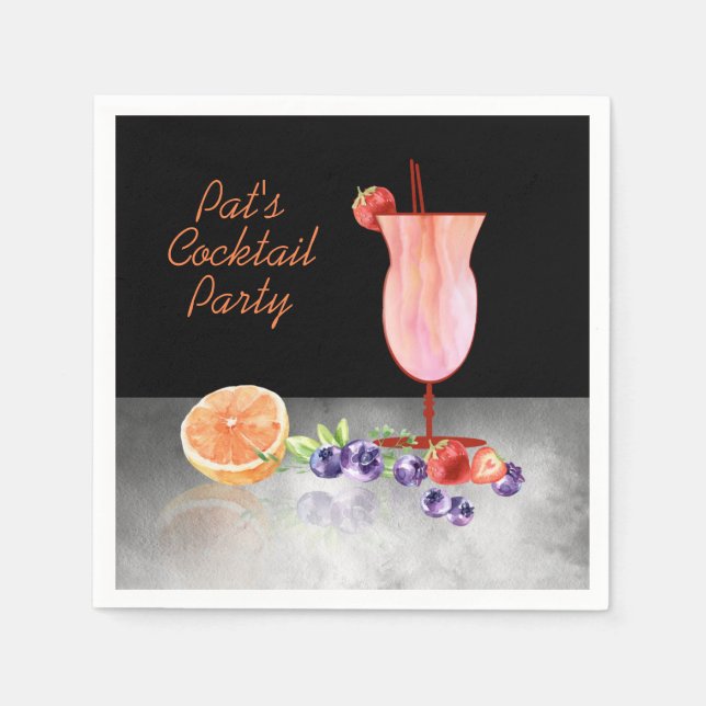 Serviette En Papier Aquarelle Frozen Cocktail fête d'anniversaire (Devant)