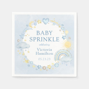 Serviette En Papier Aquarelle Garçon Arc-en-ciel Bébé saupoudrer