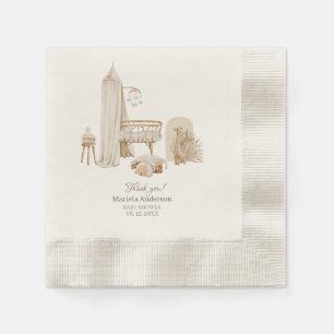 Serviette En Papier aquarelle Genre Neutre Boho Nursery baby shower