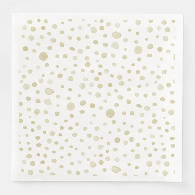 Serviette En Papier Aquarelle Gold Confetti Points Papier Napkin (Devant)