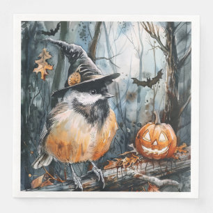 Serviette En Papier Aquarelle Halloween chickadee pour découpage