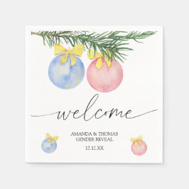 Serviette En Papier Aquarelle hiver Bienvenue sexe révéler