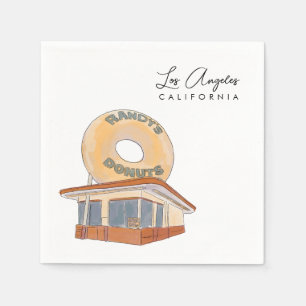 Serviette En Papier Aquarelle Icone Los Angeles