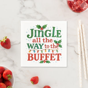 Serviette En Papier Aquarelle Jingle tout le long jusqu'à Buffet de No