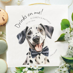 Serviette En Papier Aquarelle Joueuse Dalmatienne Waiter personnalisab
