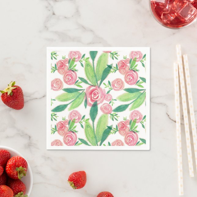 Serviette En Papier Aquarelle La Rosa Whimsy Gold (En situation)