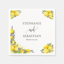 Serviette En Papier Aquarelle Lavande de citron Boho