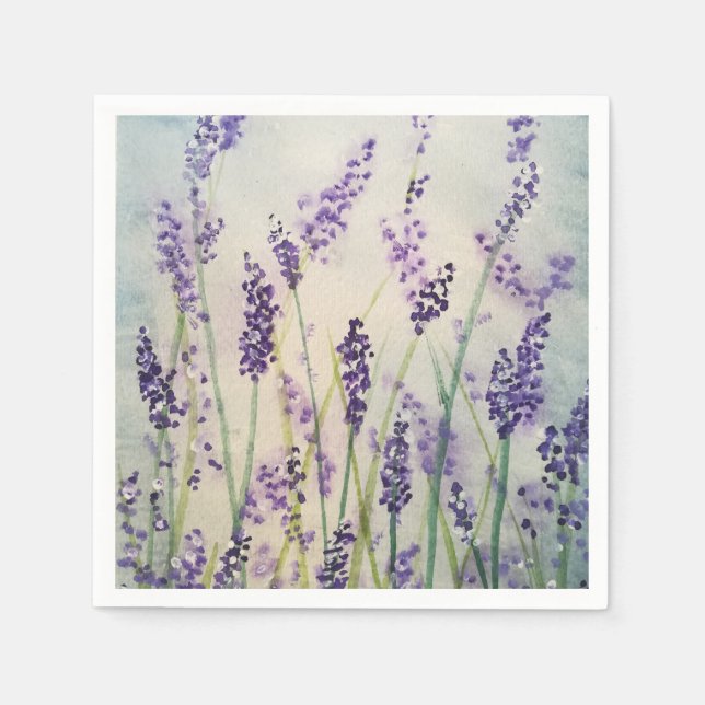 Serviette En Papier Aquarelle Lavender Blossom (Devant)
