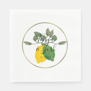 Serviette En Papier Aquarelle Limoncillo Lemon Lime Mariage