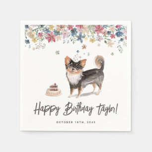 Serviette En Papier Aquarelle Long Haie Chihuahua Chig Anniversaire
