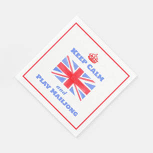 Serviette En Papier Aquarelle Mahjong Gardez Votre Calme Drapeau Brita