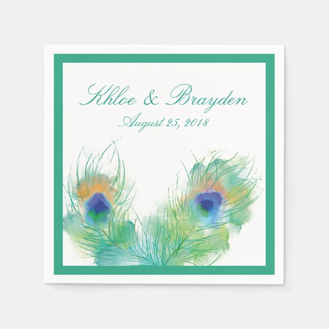 Serviette En Papier Aquarelle | MARIAGE (Devant)