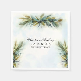 Serviette En Papier Aquarelle Mariage de verdure