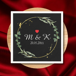 Serviette En Papier Aquarelle Mariage de verdure