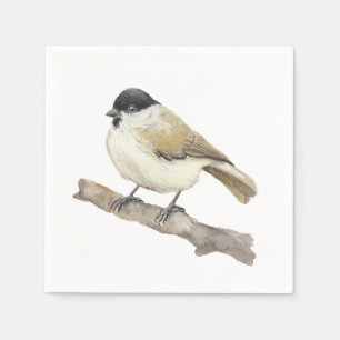 Serviette En Papier Aquarelle Marsh Tit