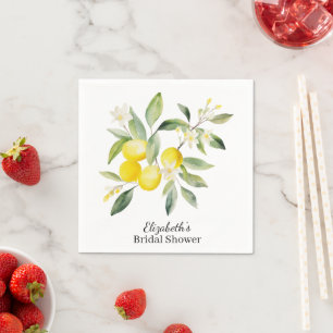 Serviette En Papier Aquarelle Méditerranéen Lemon 
