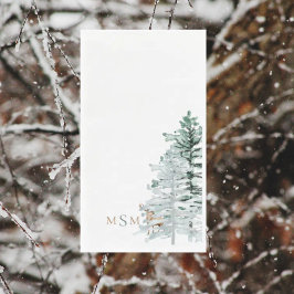 Serviette En Papier Aquarelle Monogramme de cerfs de bois