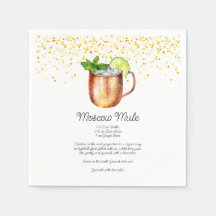 Aquarelle Moscou Mule Cocktail personnalisé Recett