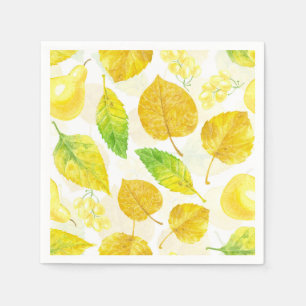 Serviette En Papier Aquarelle motif d'automne