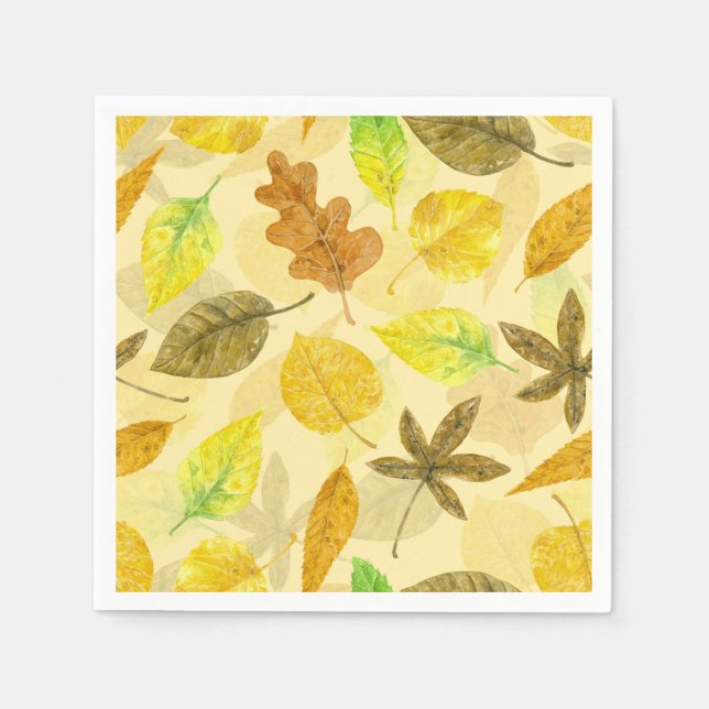 Serviette En Papier Aquarelle motif d'automne 2 (Devant)