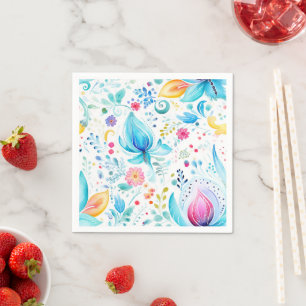 Serviette En Papier Aquarelle Motif en fleur Paisley