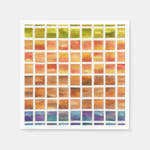 Serviette En Papier Aquarelle Nature 4 Saisons Carrés