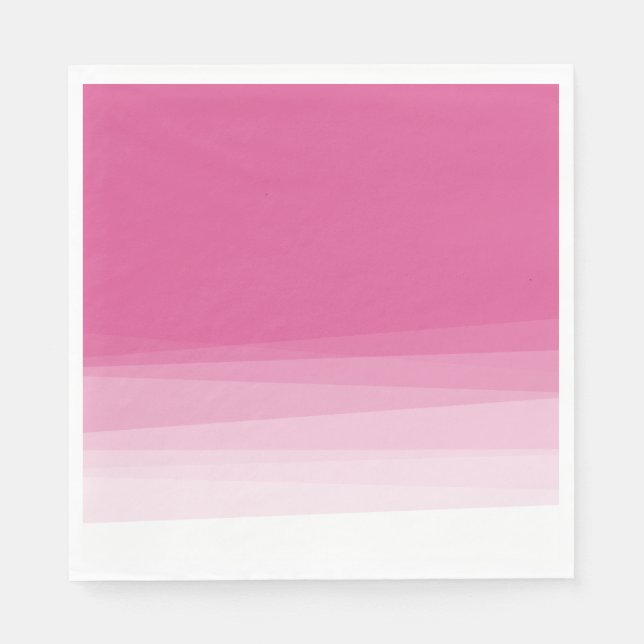 Serviette En Papier Aquarelle Ombrée Rose Chic (Devant)