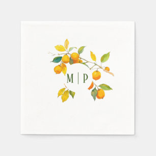 Serviette En Papier Aquarelle orange thème Couleurs vives
